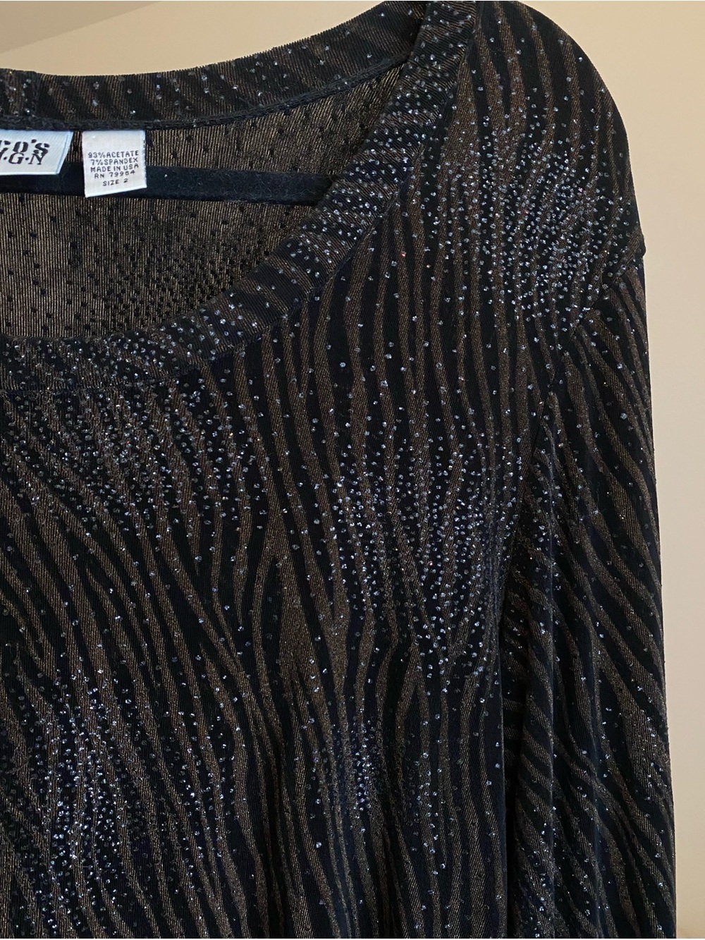CHICO'S Design Tiger Print w/ Jewels Top in Brown - L